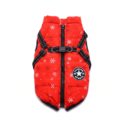 Dog Winter Jacket with Harness - Warm Padded Windproof Vest for Small & Medium Dogs