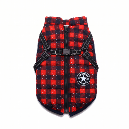 Dog Winter Jacket with Harness - Warm Padded Windproof Vest for Small & Medium Dogs