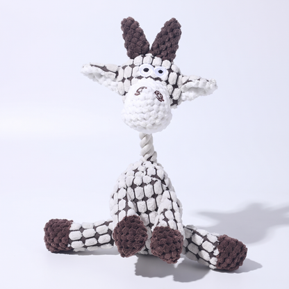 Squeaky Donkey Dog Chew Toy – Durable Plush Rope Interactive Toy for Dogs