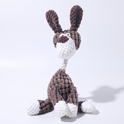 Squeaky Donkey Dog Chew Toy – Durable Plush Rope Interactive Toy for Dogs