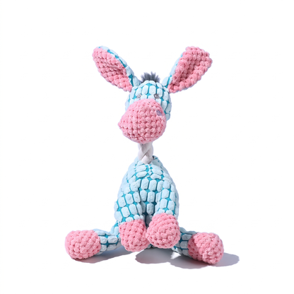 Squeaky Donkey Dog Chew Toy – Durable Plush Rope Interactive Toy for Dogs