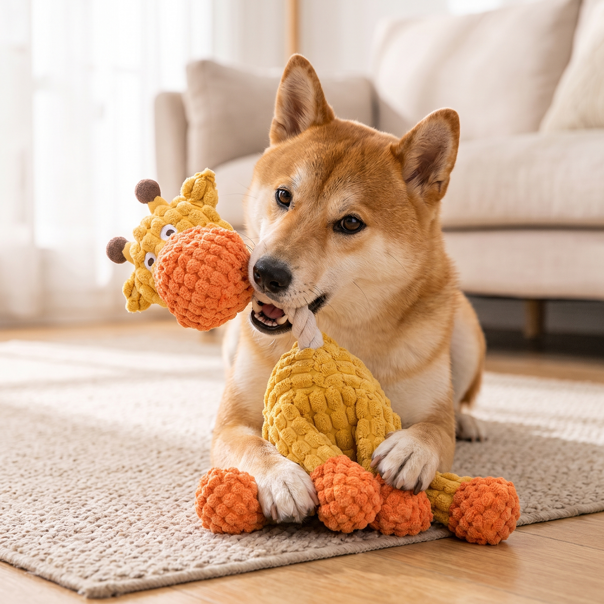 Squeaky Donkey Dog Chew Toy – Durable Plush Rope Interactive Toy for Dogs