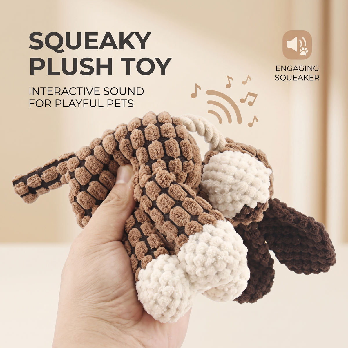 Squeaky Donkey Dog Chew Toy – Durable Plush Rope Interactive Toy for Dogs