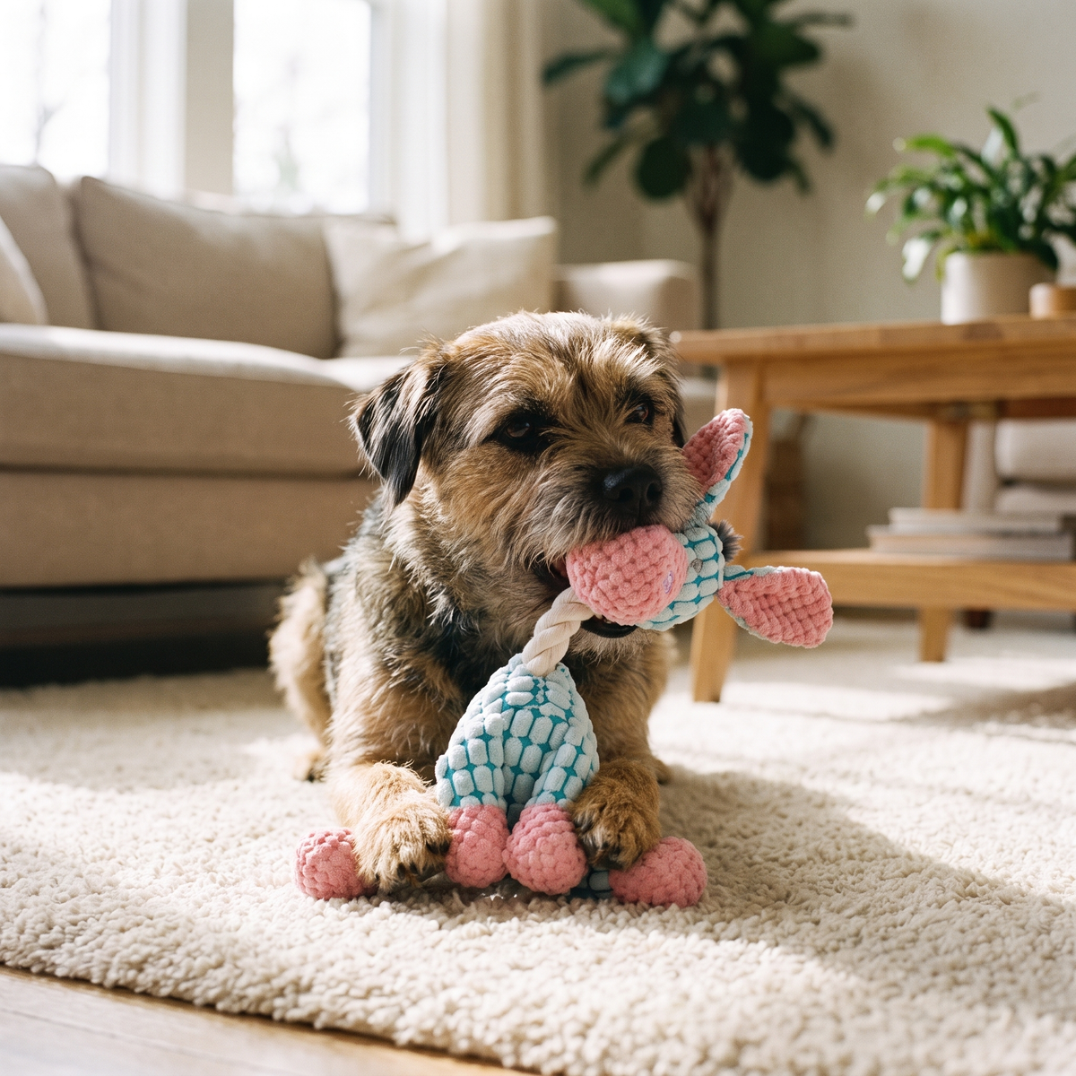 Squeaky Donkey Dog Chew Toy – Durable Plush Rope Interactive Toy for Dogs