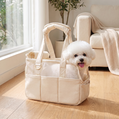 Portable Dog Carrier Tote Bag – Breathable Travel Handbag for Small Dogs