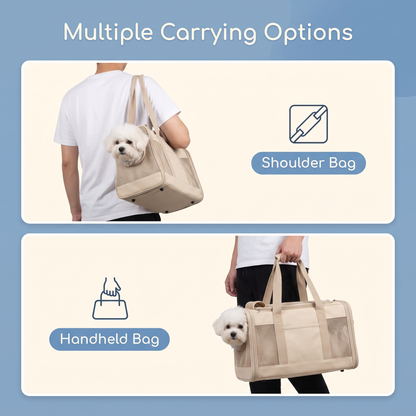 Portable Dog Carrier Tote Bag – Breathable Travel Handbag for Small Dogs