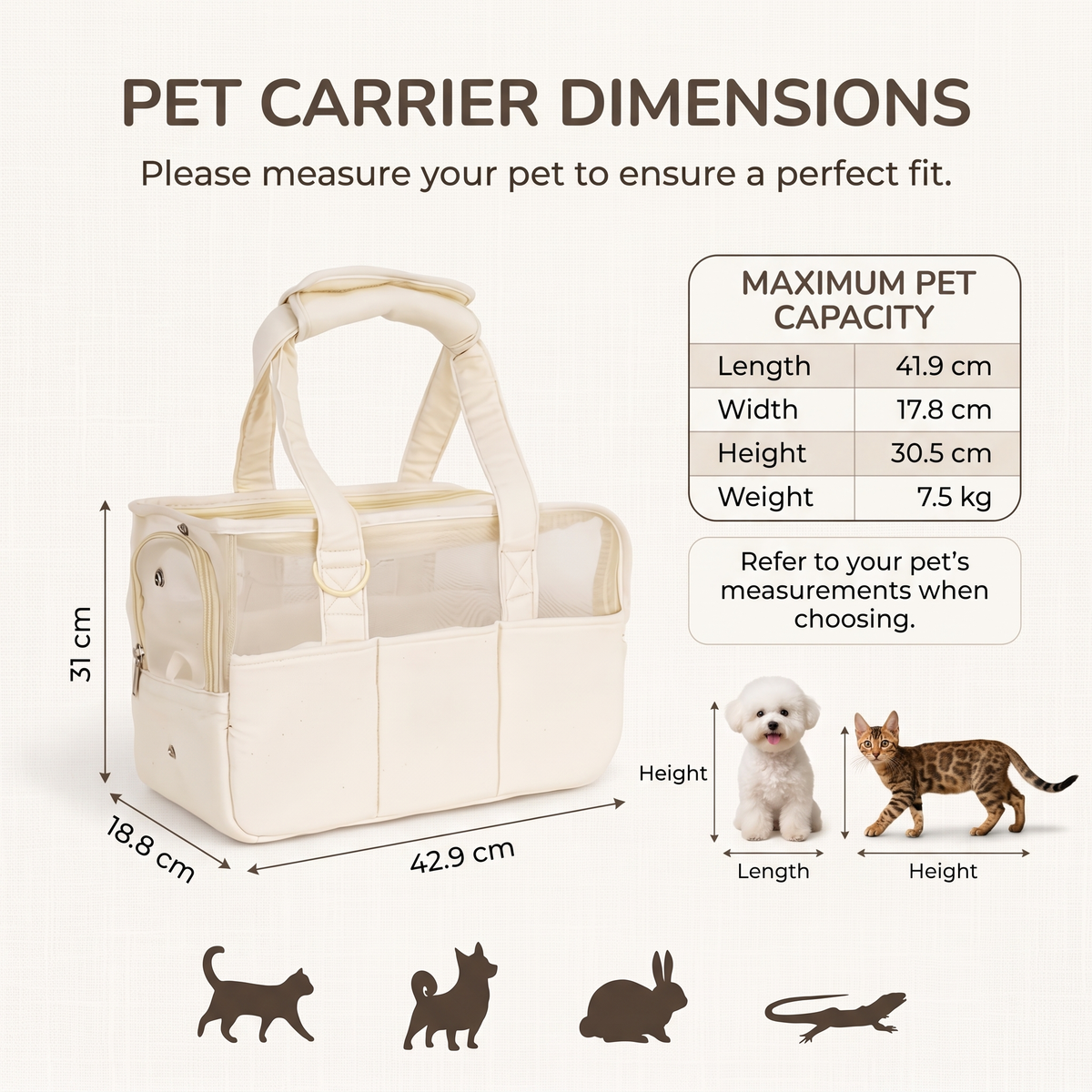 Portable Cat Carrier Bag – Breathable Large Capacity Travel Handbag for Cats