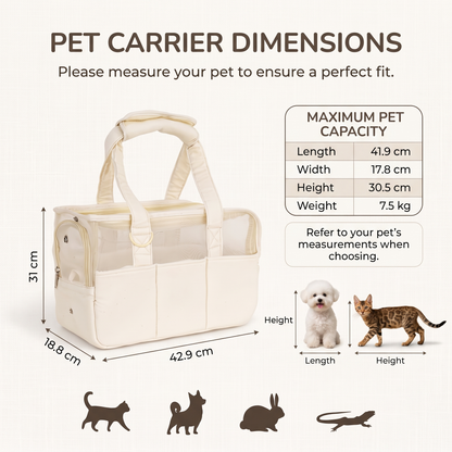 Portable Cat Carrier Bag – Breathable Large Capacity Travel Handbag for Cats