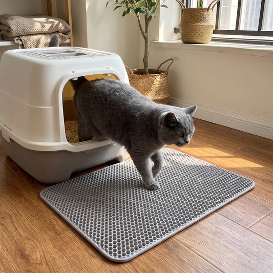 Double Layer Cat Litter Mat – Honeycomb Litter Trapping Waterproof EVA Mat