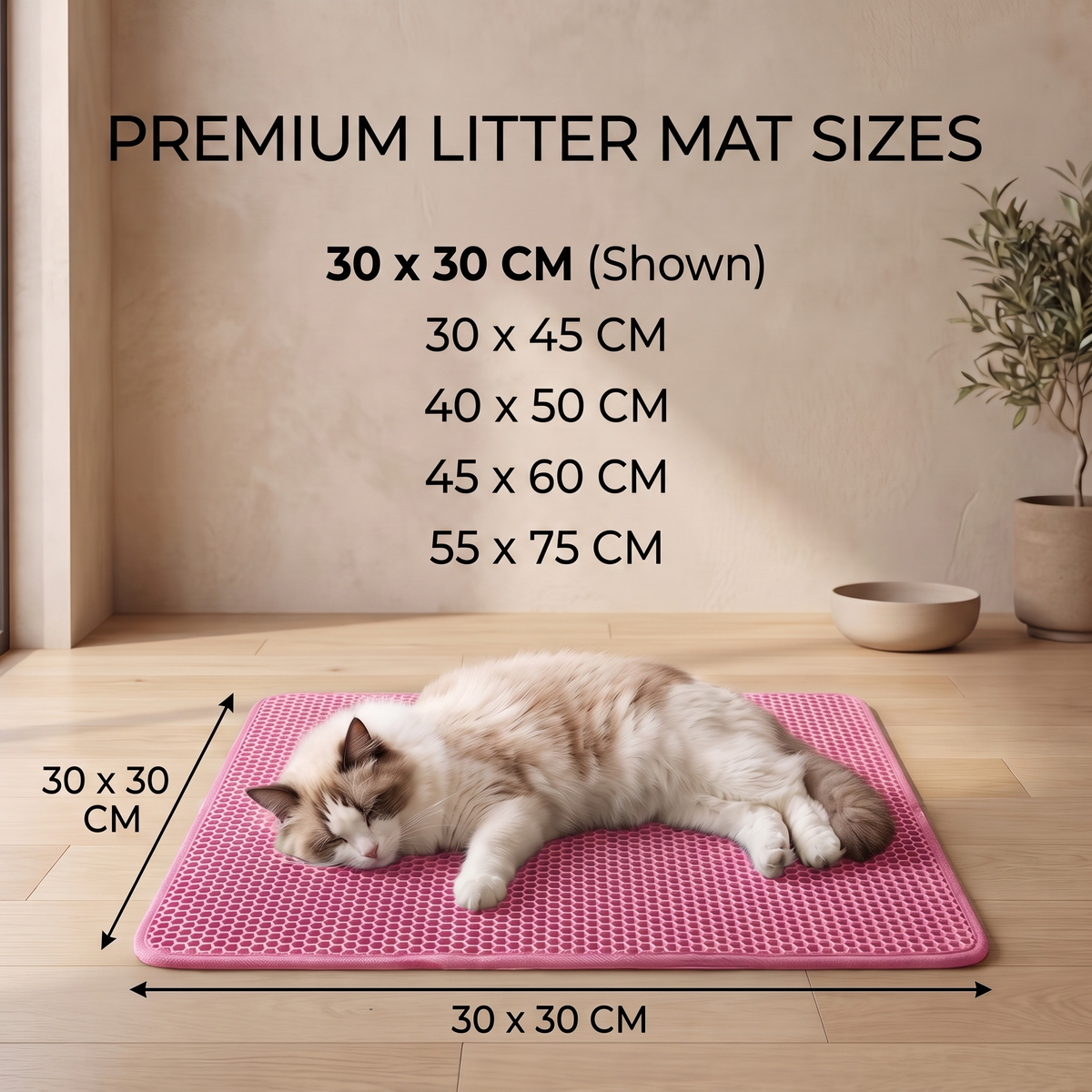 Double Layer Cat Litter Mat – Honeycomb Litter Trapping Waterproof EVA Mat