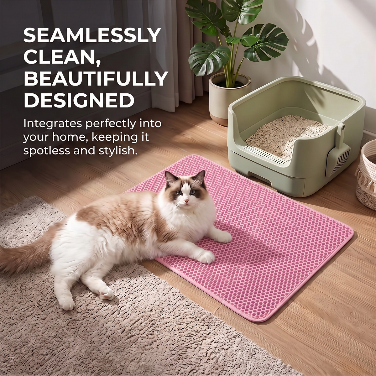 Double Layer Cat Litter Mat – Honeycomb Litter Trapping Waterproof EVA Mat