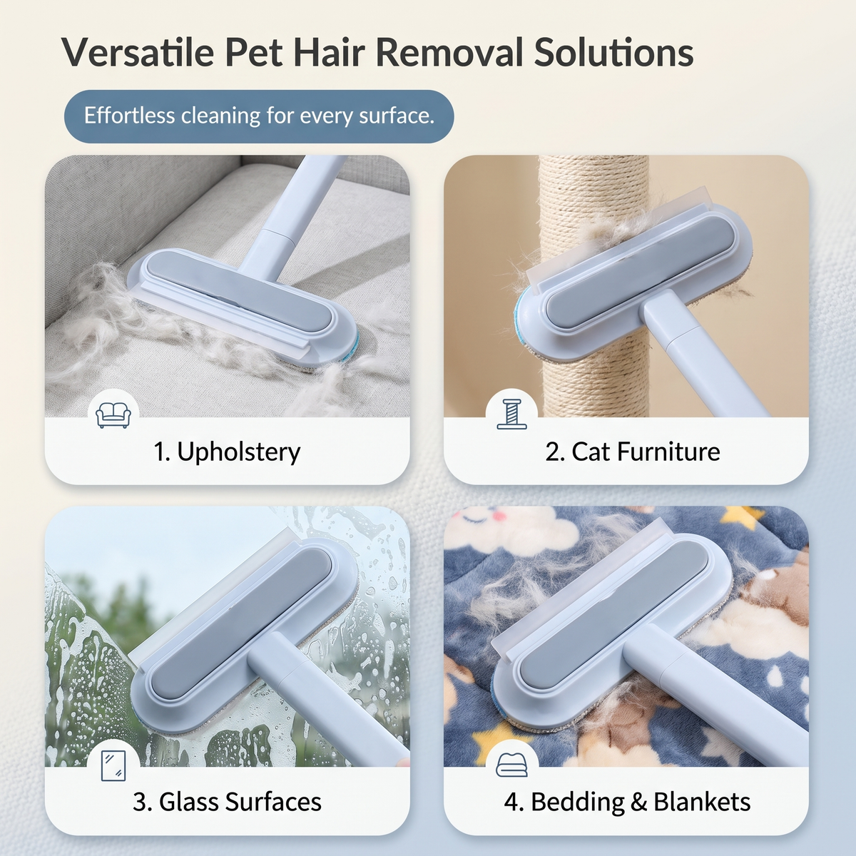 Pet Hair Remover Brush – Reusable Lint Roller for Dog Hair, Sofa, Bed, Carpet & Clothes