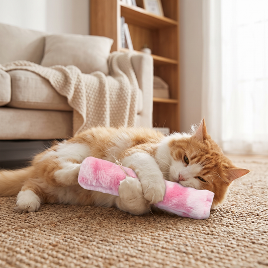 Catnip Plush Kicker Toy – Soft Gradient Interactive Cat Chew & Self-Play Pillow
