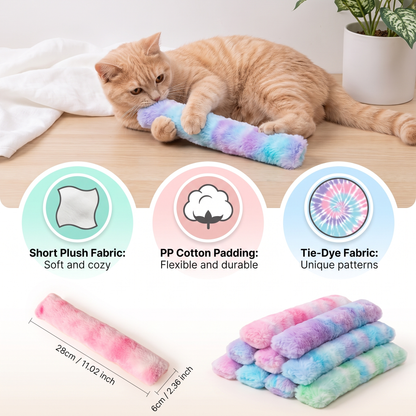 Catnip Plush Kicker Toy – Soft Gradient Interactive Cat Chew & Self-Play Pillow