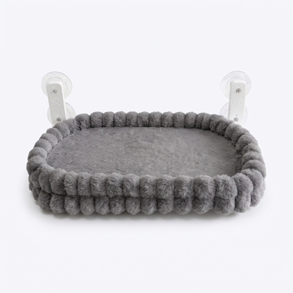 Window Cat Hammock Bed – Plush Suction Cup Cat Perch with Double-Sided Cushion