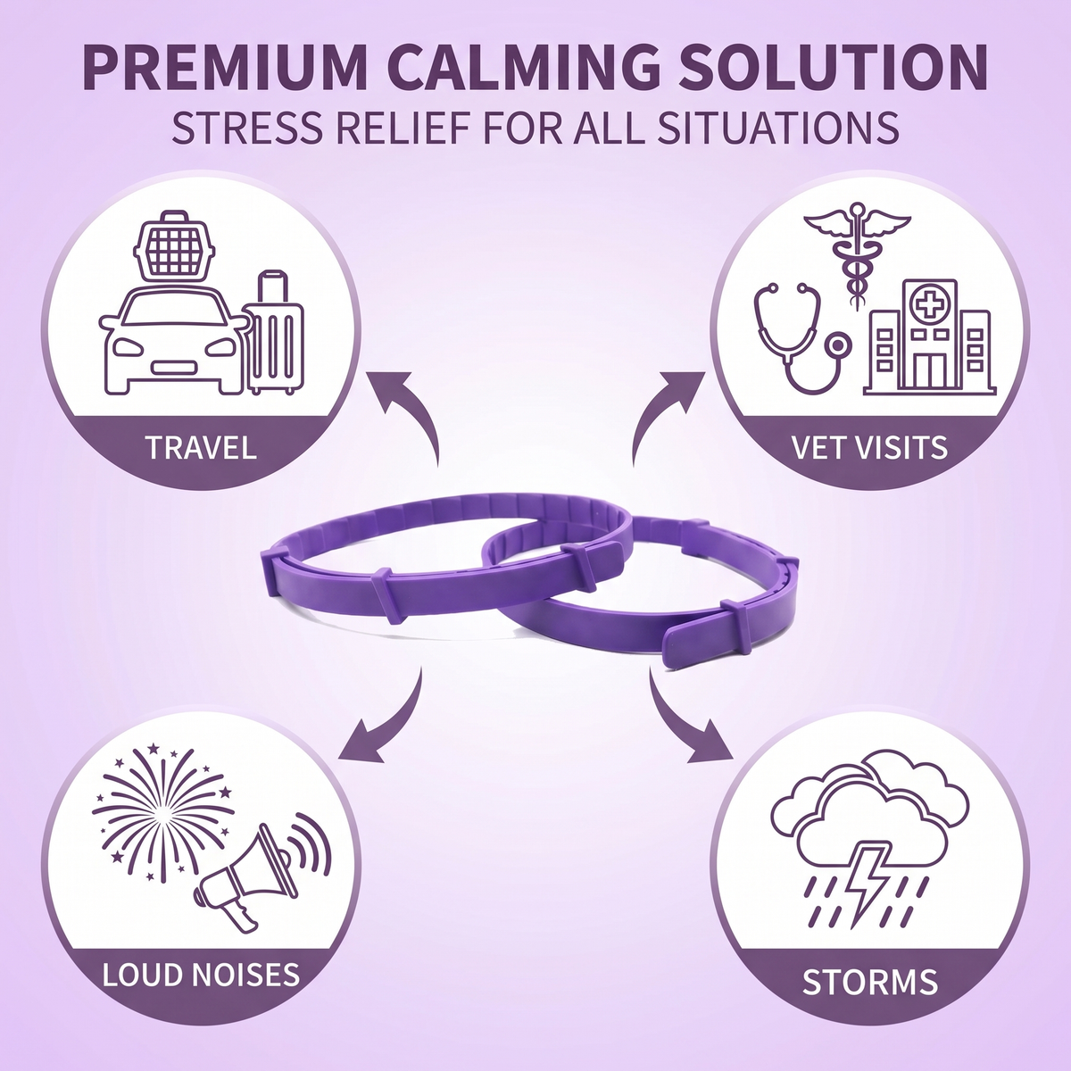 Calming Collar for Cats – Adjustable Long-Lasting Soothing Cat Collar Multipack