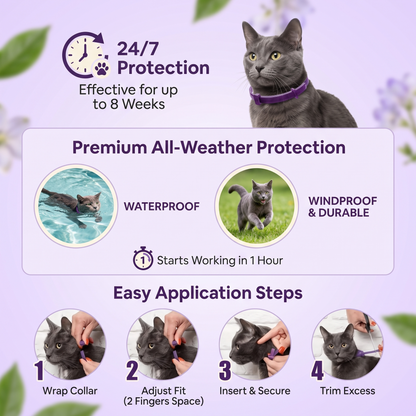 Calming Collar for Cats – Adjustable Long-Lasting Soothing Cat Collar Multipack