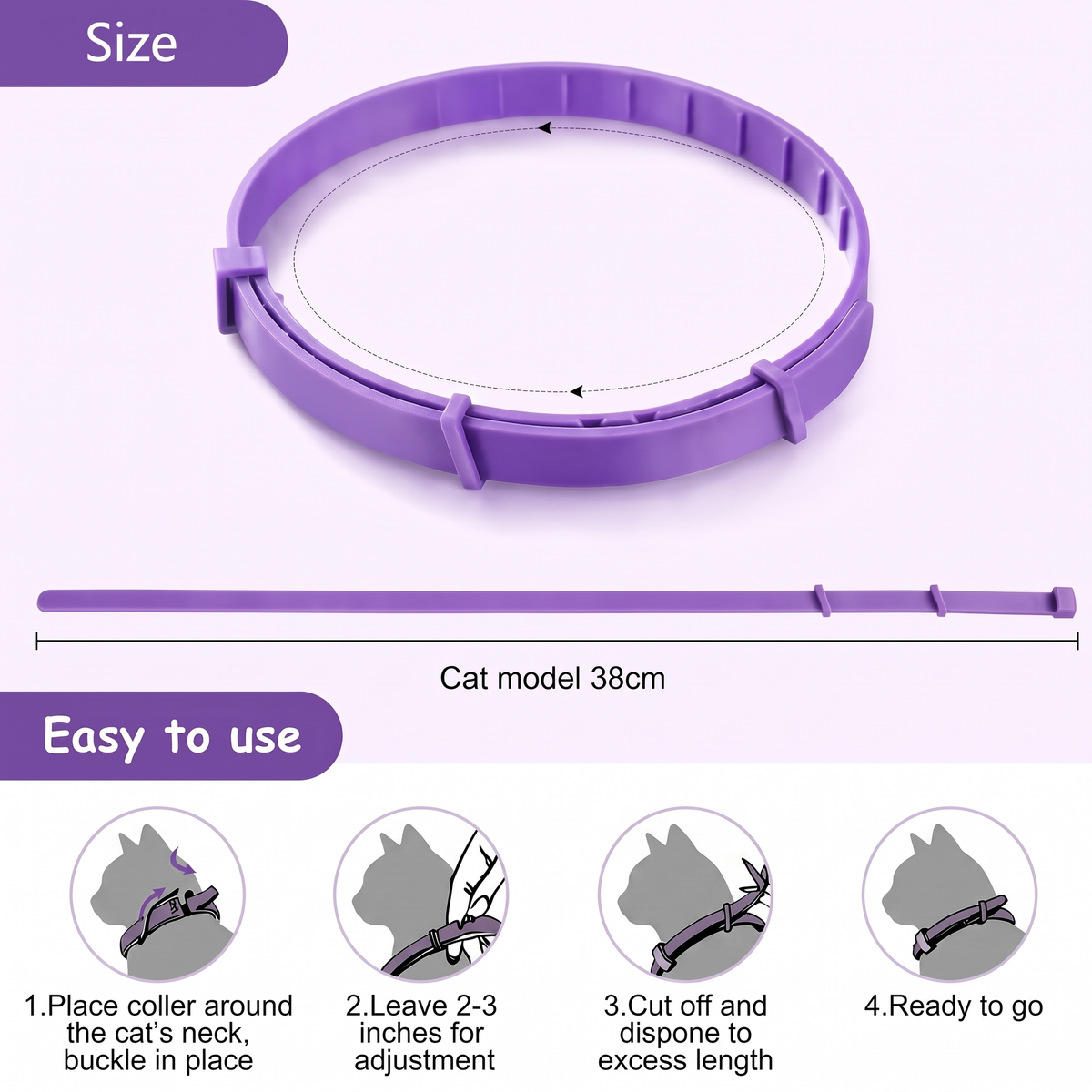 Calming Collar for Cats – Adjustable Long-Lasting Soothing Cat Collar Multipack