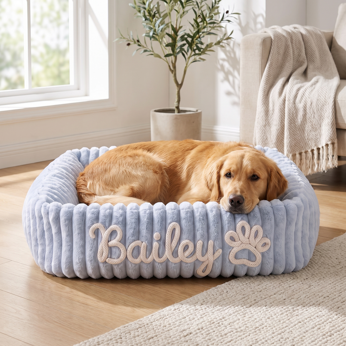 Personalized Puppy Bed – Soft Plush Dog Bed
