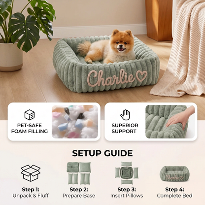 Personalized Puppy Bed – Soft Plush Dog Bed