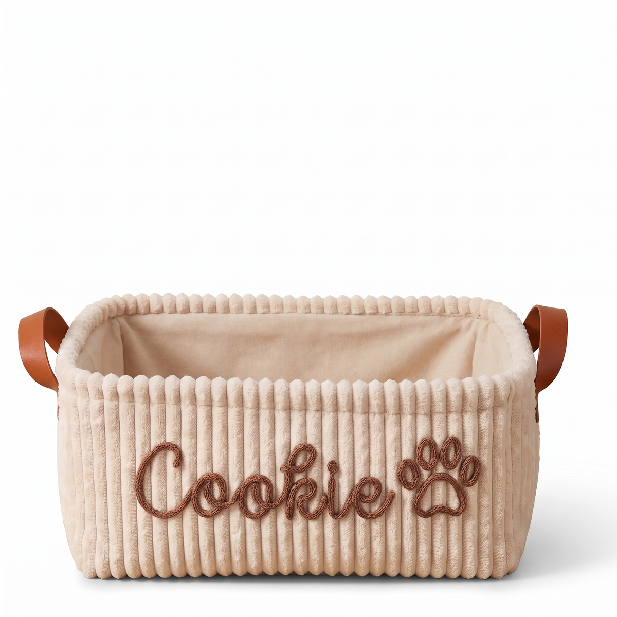 Personalized Dog Toy Basket with Custom Embroidered Name