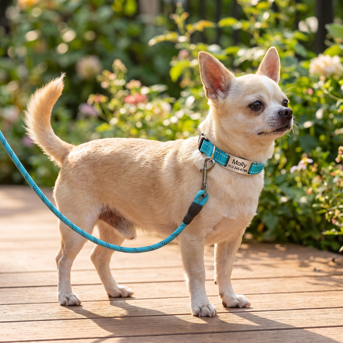 Personalized Nylon Dog Collar with Engraved Identification Plate