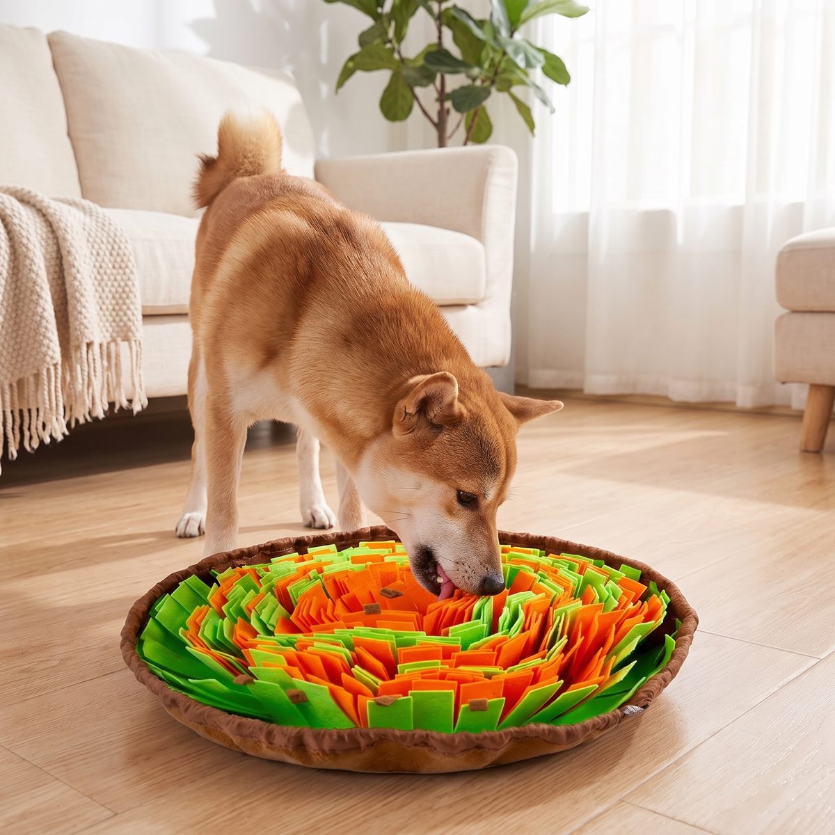 Interactive Dog Snuffle Mat for Nose Work & Treats