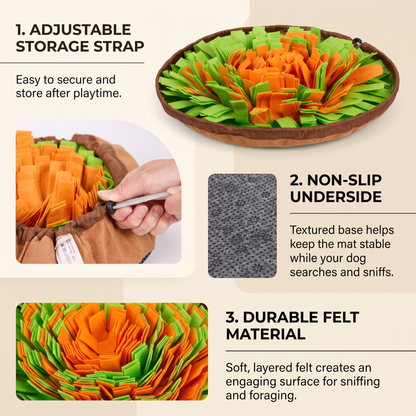 Interactive Dog Snuffle Mat for Nose Work & Treats