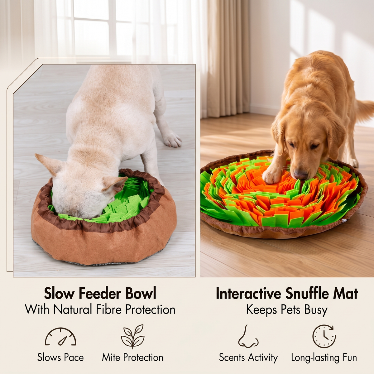 Interactive Dog Snuffle Mat for Nose Work & Treats