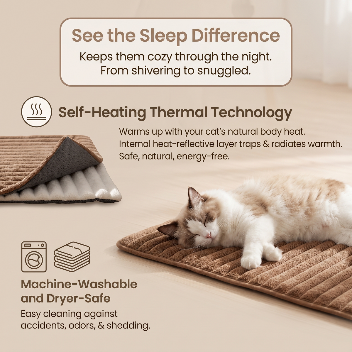 Soft Plush Cat Mat – Warm Comfortable Pet Cushion