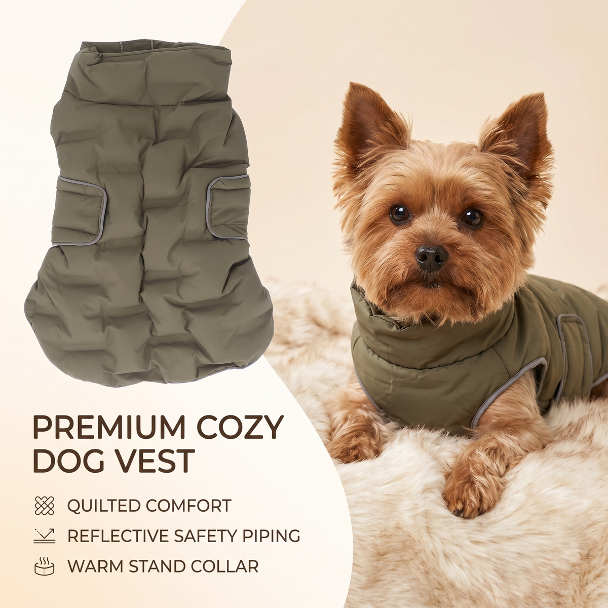 Waterproof Dog Jacket – Cozy Quilted Winter Vest