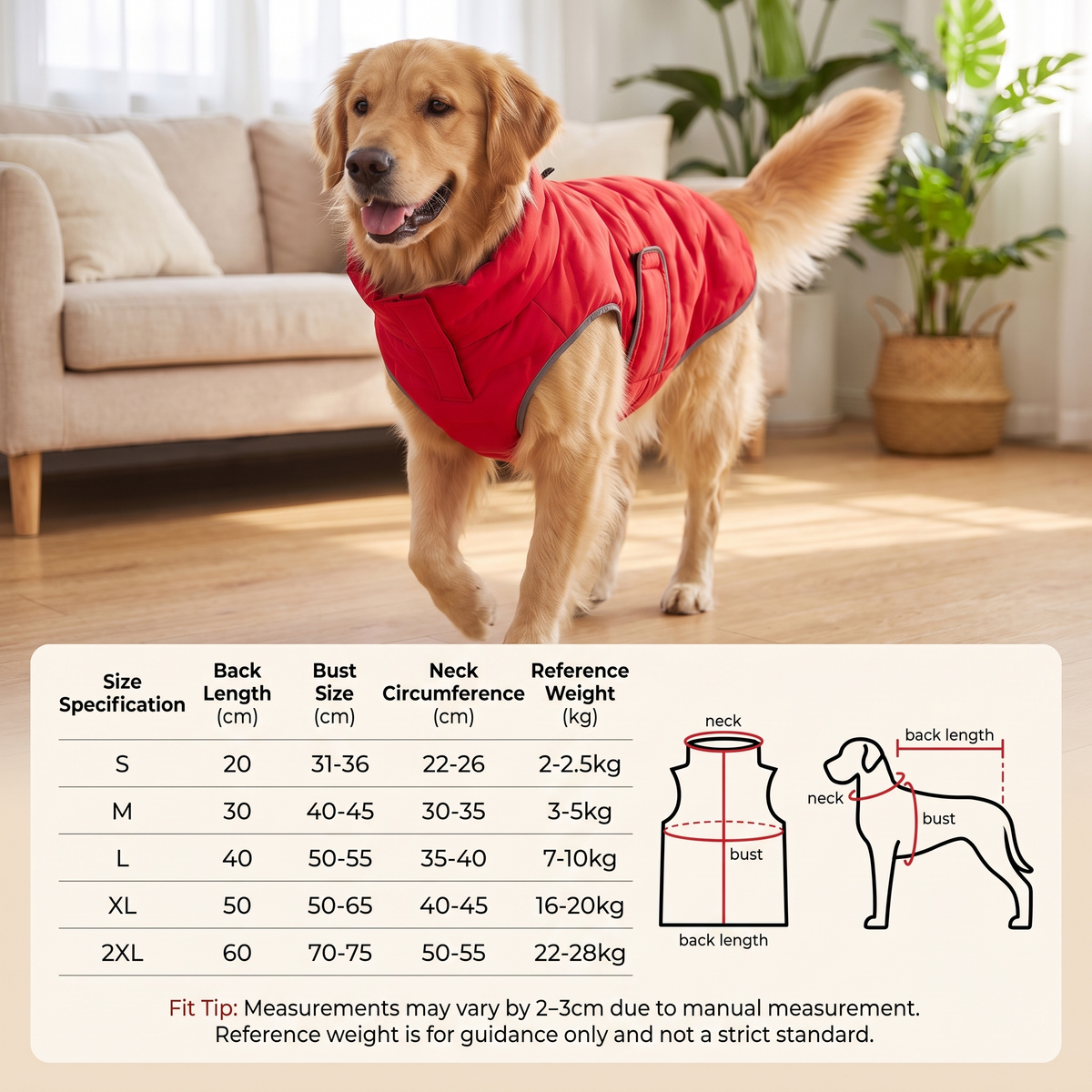 Waterproof Dog Jacket – Cozy Quilted Winter Vest