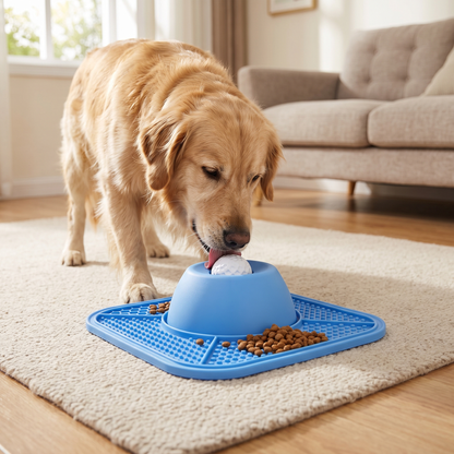 Dog Slow Feeder Bowl – Interactive Silicone Lick Mat