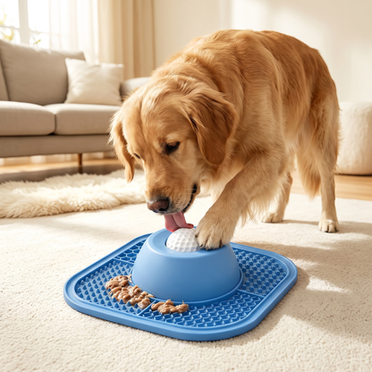 Dog Slow Feeder Bowl – Interactive Silicone Lick Mat