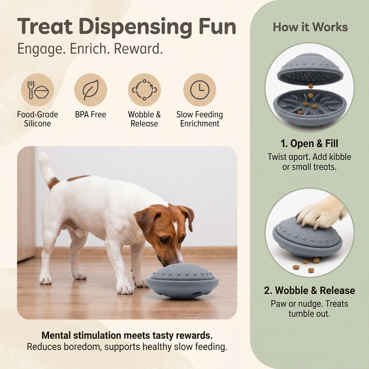 Dog Treat Dispensing Flying Saucer Toy