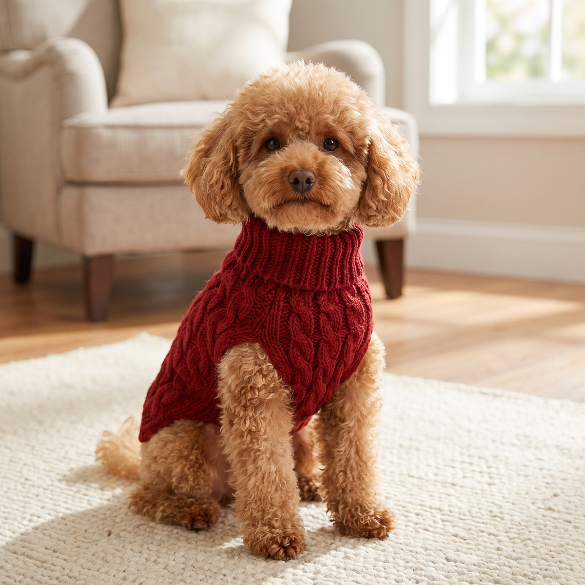 Cozy Cable Knit Dog Sweater – Warm Winter Pet Pullover