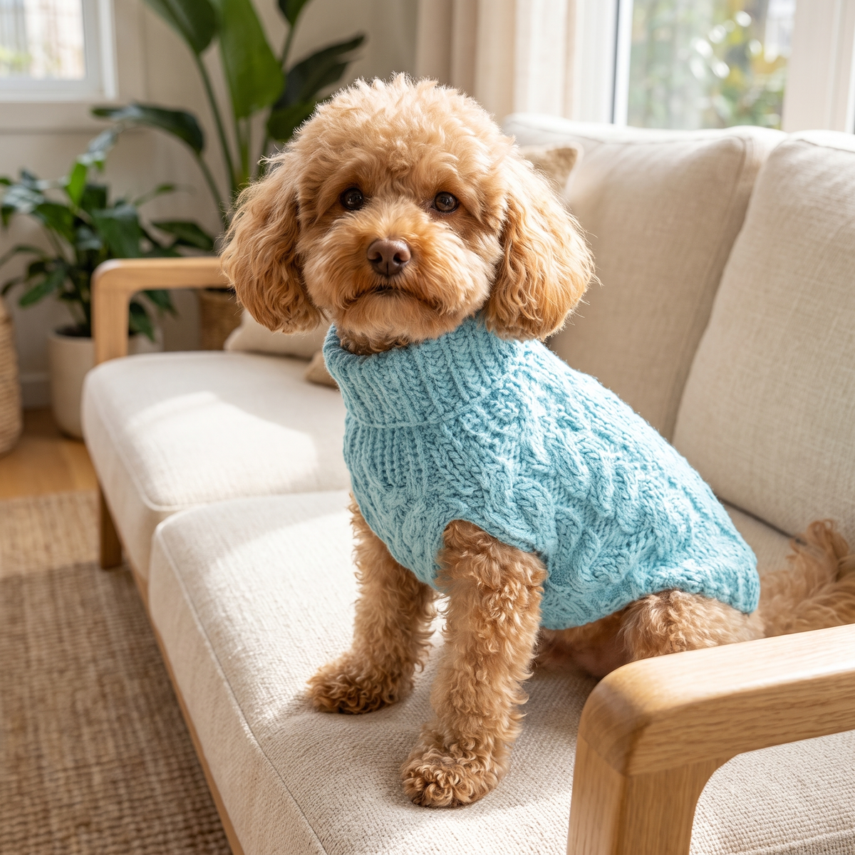 Cozy Cable Knit Dog Sweater – Warm Winter Pet Pullover