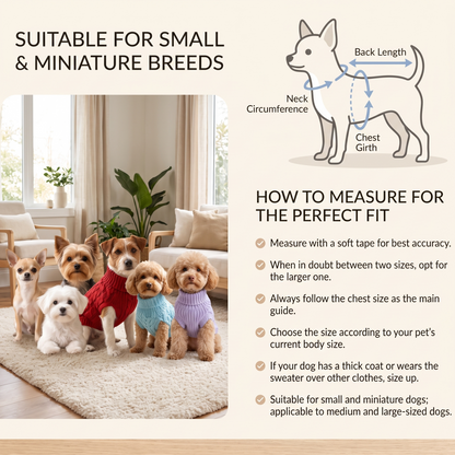 Cozy Cable Knit Dog Sweater – Warm Winter Pet Pullover