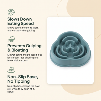 Cloud-Shaped Dog Slow Feeder Bowl – Puzzle Food Dish